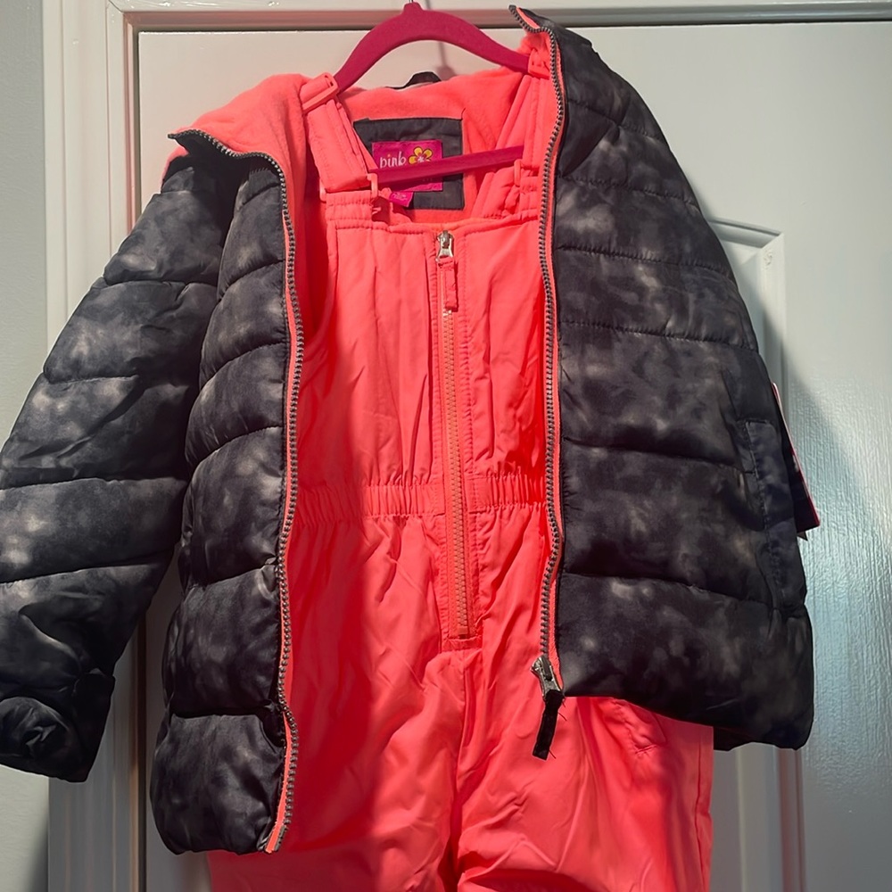 Girls snow bib with jacket